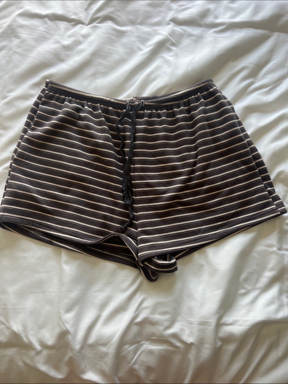 SHEIN Black and White Striped Soft Shorts